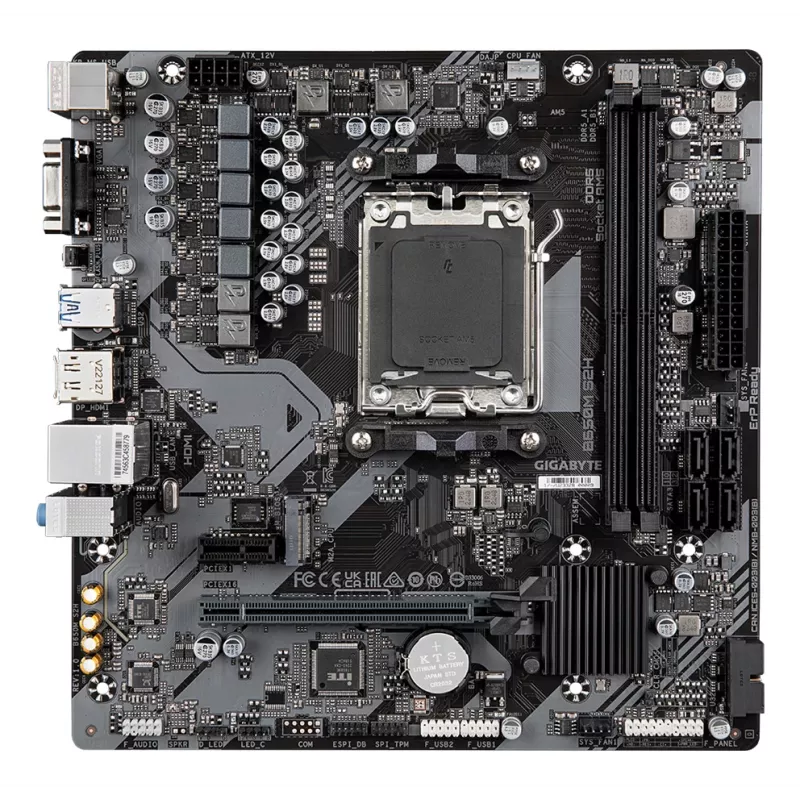 GIGABYTE B650M S2H základná doska - AMD Ryzen 9000 Series CPU, 5+2+2 Phases VRM, až do 6400MHz DDR5 (OC), 1xPCIe 4.0 M.2, GbE LAN, USB 3.2 Gen 1