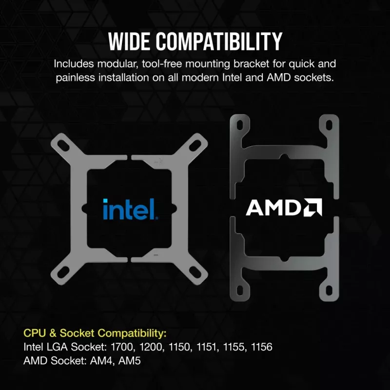 CORSAIR chladič CPU – iCUE Link H100i RGB AiO kvapalinový chladič – biely