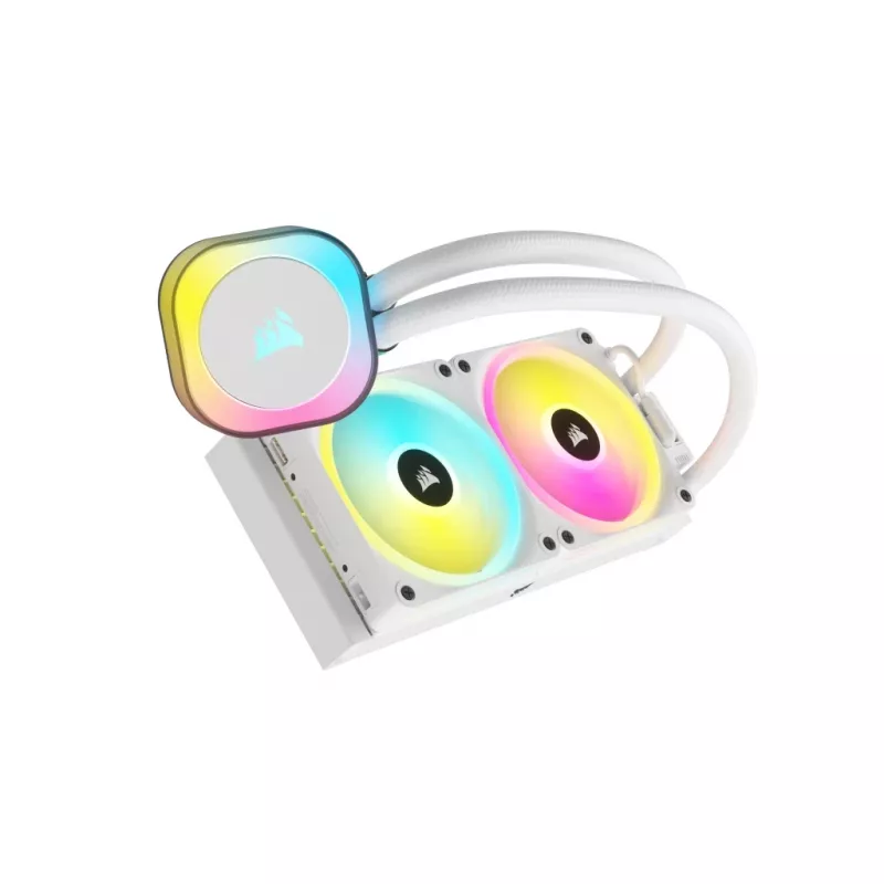 CORSAIR chladič CPU – iCUE Link H100i RGB AiO kvapalinový chladič – biely
