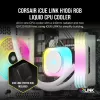 CORSAIR chladič CPU – iCUE Link H100i RGB AiO kvapalinový chladič – biely