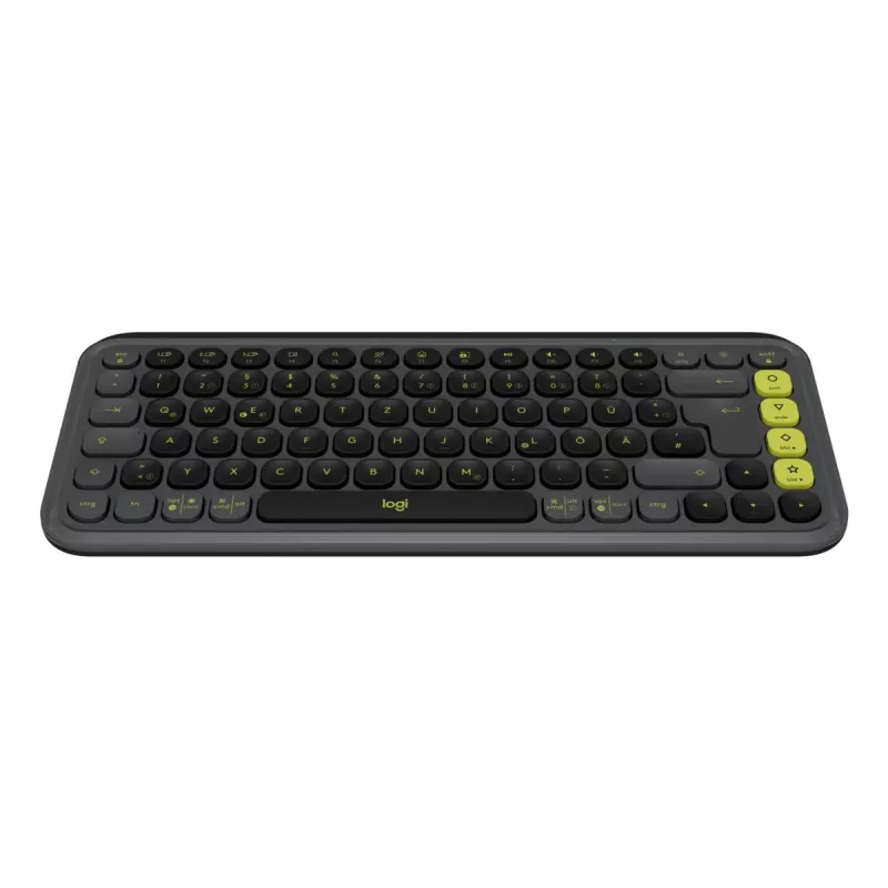LOGITECH bezdrôtová klávesnica - Pop Icon Keys - grafitová a zelená Qwertz nemecká