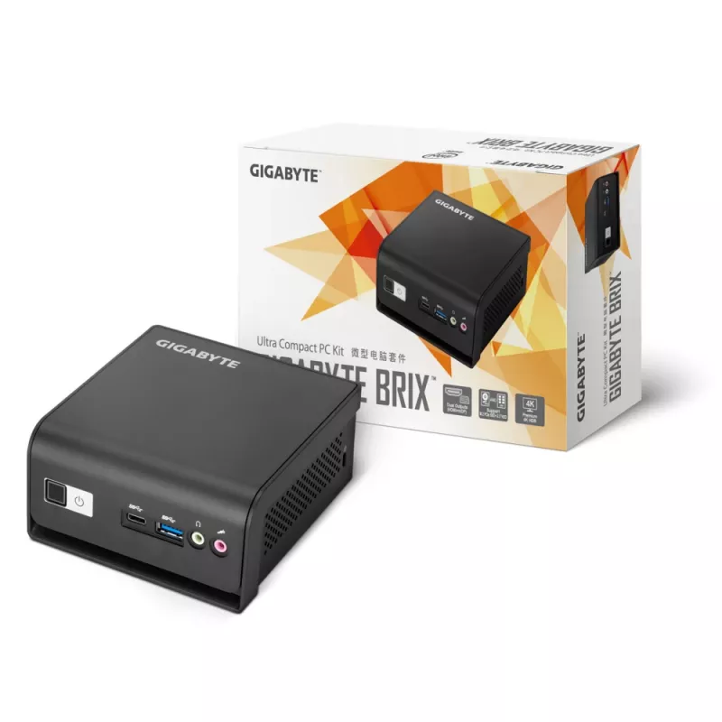 Gigabyte BRIX GB-BMCE-4500C (rev. 1.0) mini PC barebone, Intel Celeron N4500, DDR4 SO-DIMM, Wi-Fi 5, Bluetooth 4.2, GbE, bez ventilátora