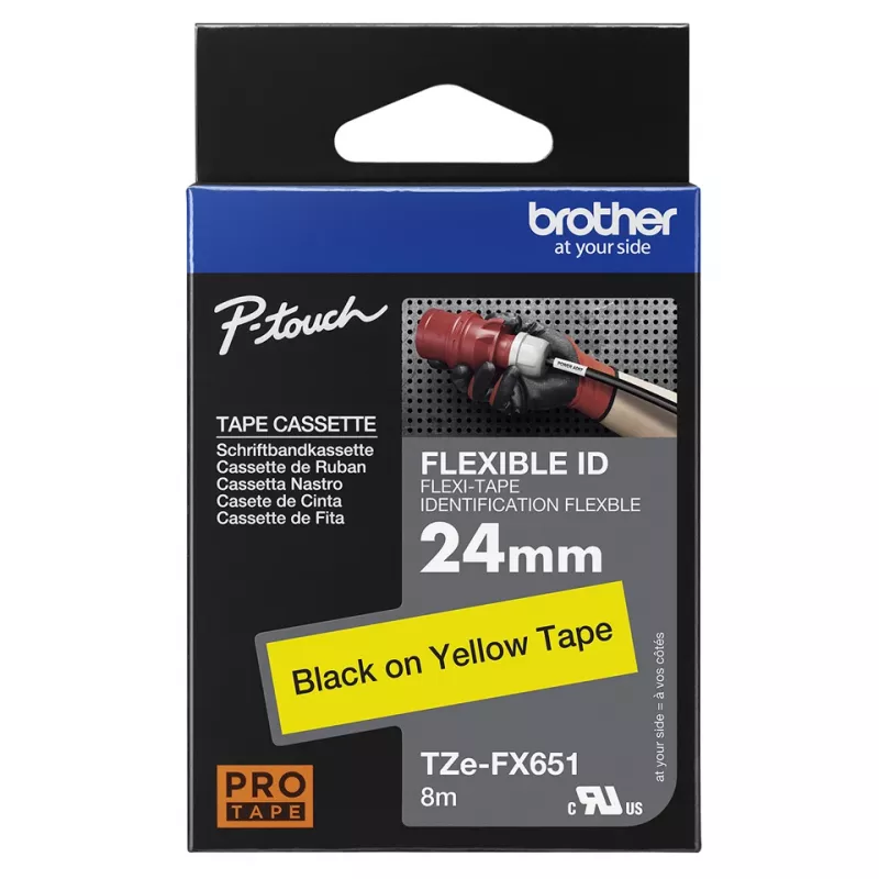 Brother TZE-FX651 etiketová páska čierna na žltej TZ