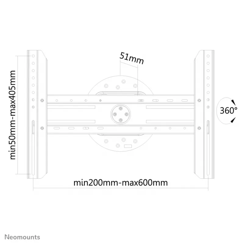 Neomounts LED-WR100čierny TV držiak na stenu 37-75 palcov - otočný