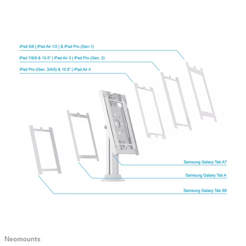 Neomounts DS15-640WH1 stojan na tablet na stôl 9,7-11 palcov - uzamykateľný