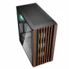 PC skriňa Sharkoon REBEL C70G RGB Full Tower čierna, drevo