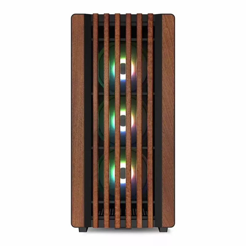 PC skriňa Sharkoon REBEL C70G RGB Full Tower čierna, drevo
