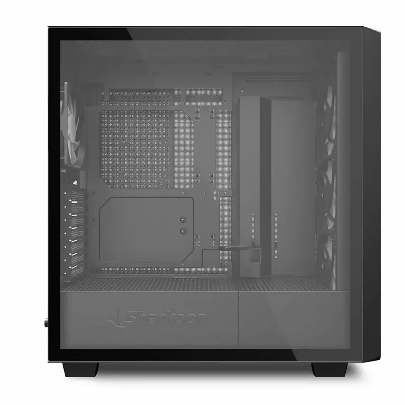 PC skriňa Sharkoon REBEL C70G RGB Full Tower čierna, drevo