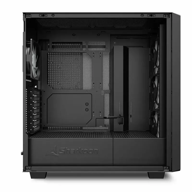 PC skriňa Sharkoon REBEL C70G RGB Full Tower čierna, drevo