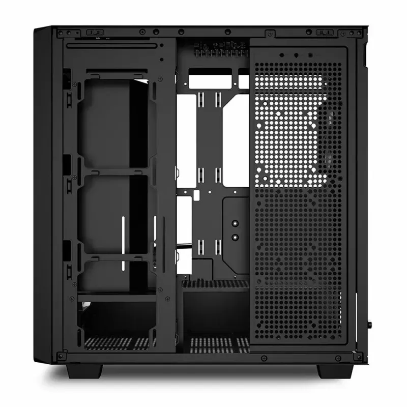 PC skriňa Sharkoon REBEL C70G RGB Full Tower čierna, drevo