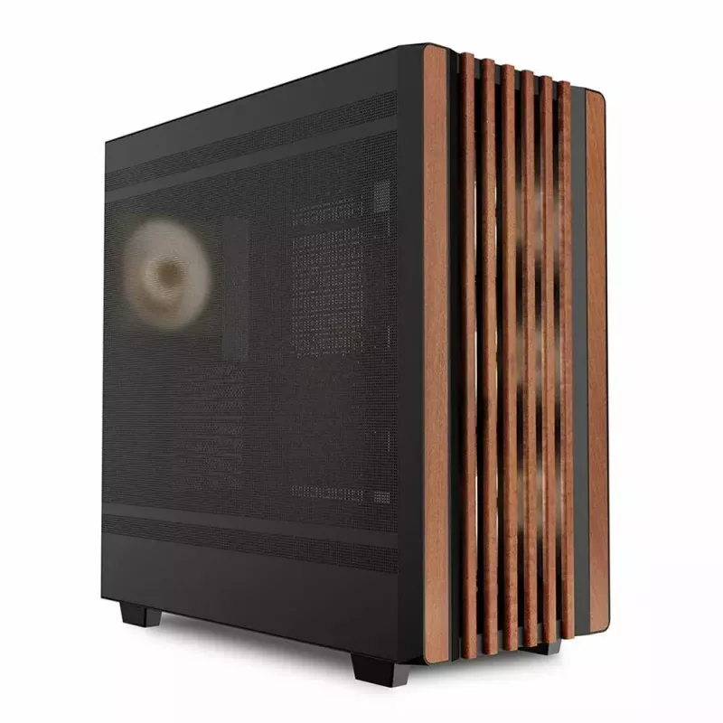 PC skriňa Sharkoon REBEL C70M RGB Full Tower čierna, drevo