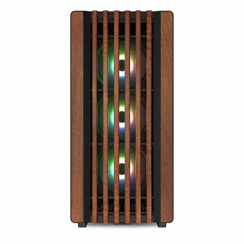 PC skriňa Sharkoon REBEL C70M RGB Full Tower čierna, drevo