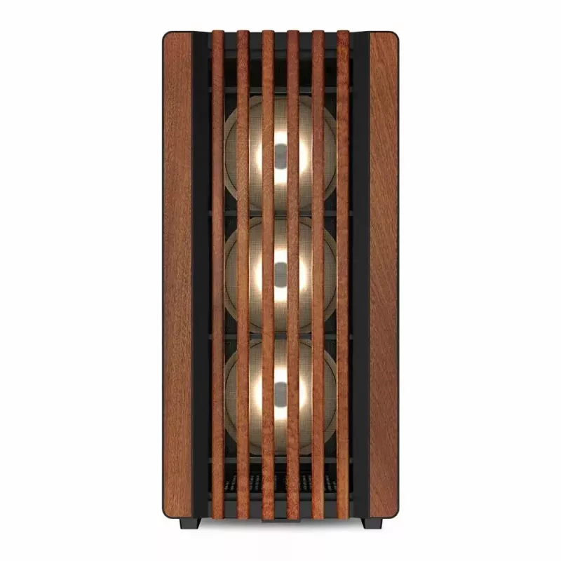PC skriňa Sharkoon REBEL C70M RGB Full Tower čierna, drevo
