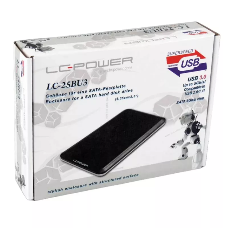 LC-POWER puzdro na HDD Lc-25bu3 - USB 3.0 6,35cm/2.5in čierna