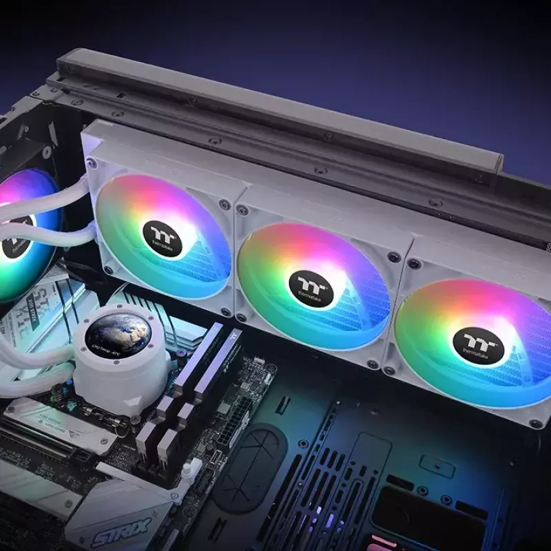 Thermaltake TH420 V2 Ultra ARGB Sync Snow Edition (CL-W407-PL14SW-A) kvapalinové chladenie procesora All-in-One, 420 mm, 3x 140 mm, 3,02 mmH2O, biele