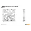 bequiet! LIGHT WINGS LX 140mm PWM 3-balík biely — 140×25 mm ventilátor, 1200 ot/min, 95 m³/h, RGB-LED