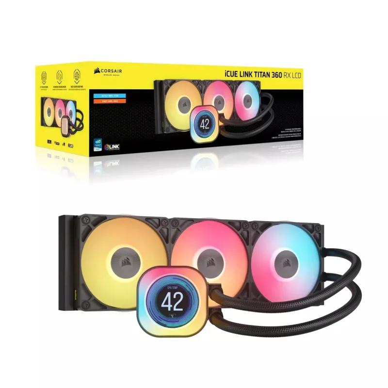 CORSAIR CPU chladič - Icue Link Titan 360 Rx LCD kvapalinový chladič