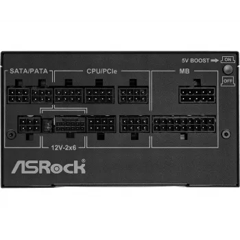 Napájací zdroj ASRock Phantom Gaming PG-1000G 750 W, ATX 20+4 Pin, 80 PLUS Gold, 135 mm ventilátor, plne modulárny, čierny