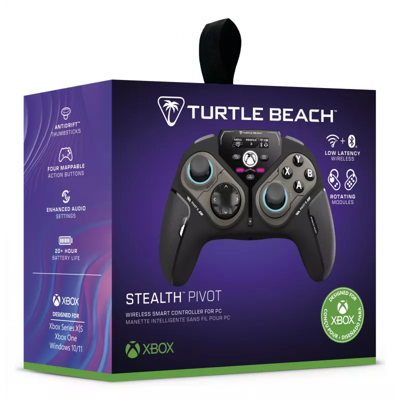 Turtle Beach Stealth Pivot bezdrôtový smart gamepad s rotujúcimi modulmi, displejovým dashboardom, Hall-effect páčkami, preprogramovateľnými tlačidlami pre Windows PC, Xbox Series X|S a Xbox One