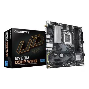 GIGABYTE B760M D3HP WIFI6 základná doska - podporuje Intel Core 14. gen CPU, 4+1+1 fázový digitálny VRM, až do 5600 MHz DDR5, 2xPCIe 4.0 M.2, Wi-Fi 6, GbE LAN, USB 3.2 Gen1