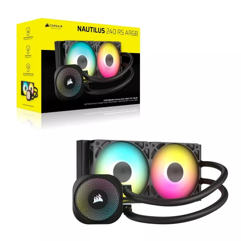 CORSAIR Nautilus 240 Rs ArGB kvapalinový procesor All-in-One kvapalinový chladič čierny