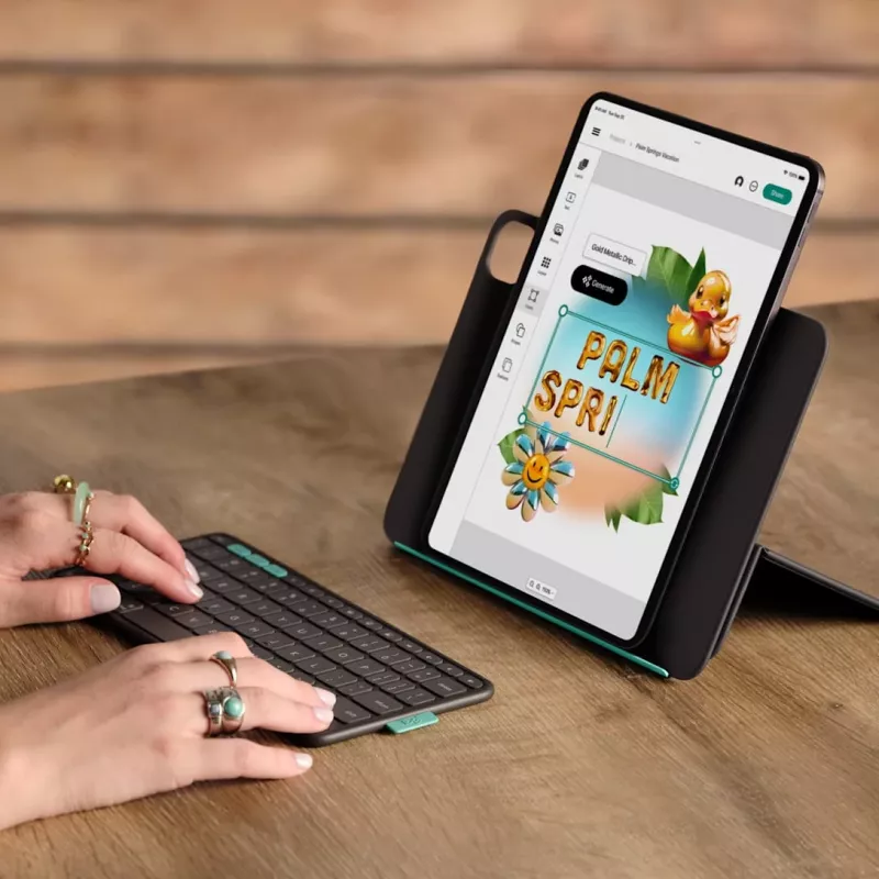 Obal s klávesnicou Logitech Flip Folio QWERTZ nemecká pre iPad Pro/Air 11 palcov, Bluetooth, grafitová, batéria 90 mAh