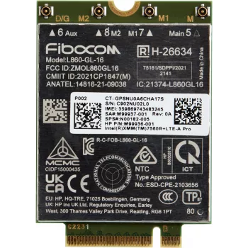 HP XMM 7560 R+ LTE-Advanced Pro WWAN, Čína, Business, -20 - 65 °C, -40 - 85 °C, Windows 10, Windows 11, 42 mm