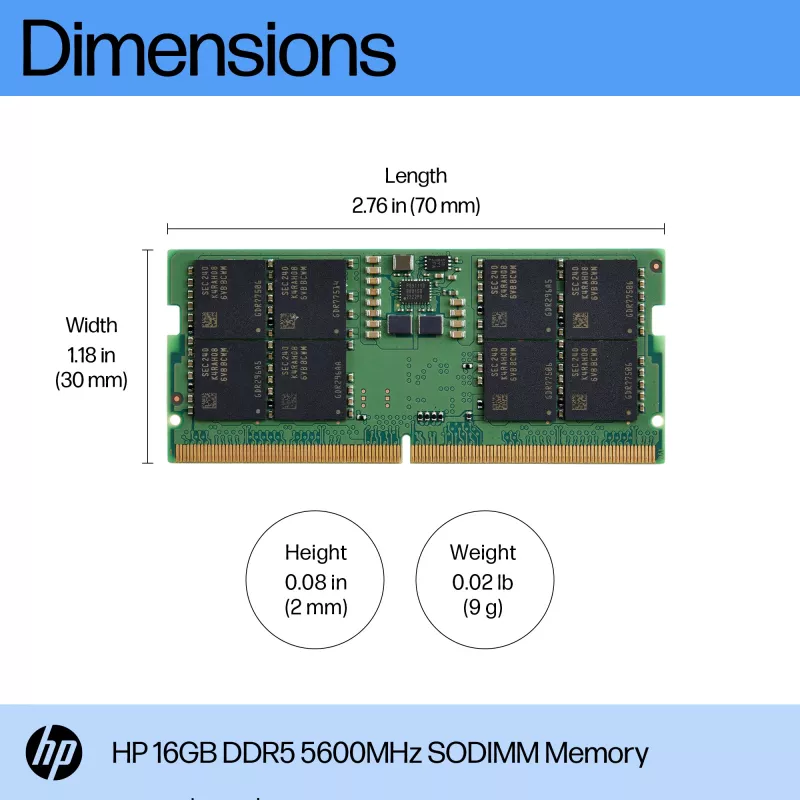 Pamäťový modul HP 16GB DDR5 5600 SODIMM 1 x 16 GB 5600 MHz