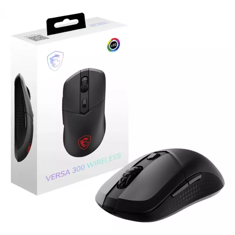 MSI VERSA 300 myš herná pravá ruka RF Wireless + Bluetooth + USB Type-C optická 8000 DPI