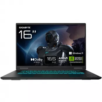 Herný notebook GIGABYTE GAMING A16 3WHK3DE894SH, AMD Ryzen 7 260, 40,6 cm (16 palcov) WUXGA 165 Hz, 16 GB DDR5, 1 TB SSD, NVIDIA GeForce RTX 5070 8 GB, Windows 11 Home, čierny
