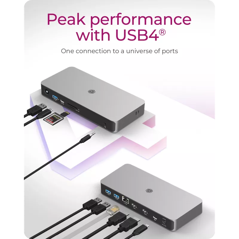 ICY BOX 10-in-1 USB4 Type-C dokovacia stanica s duálnym video výstupom