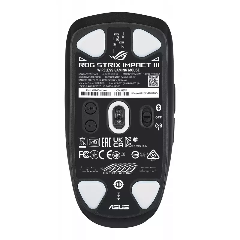 ASUS ROG Strix Impact III Wireless myš herná obojručná RF Wireless + Bluetooth optická 36000 DPI