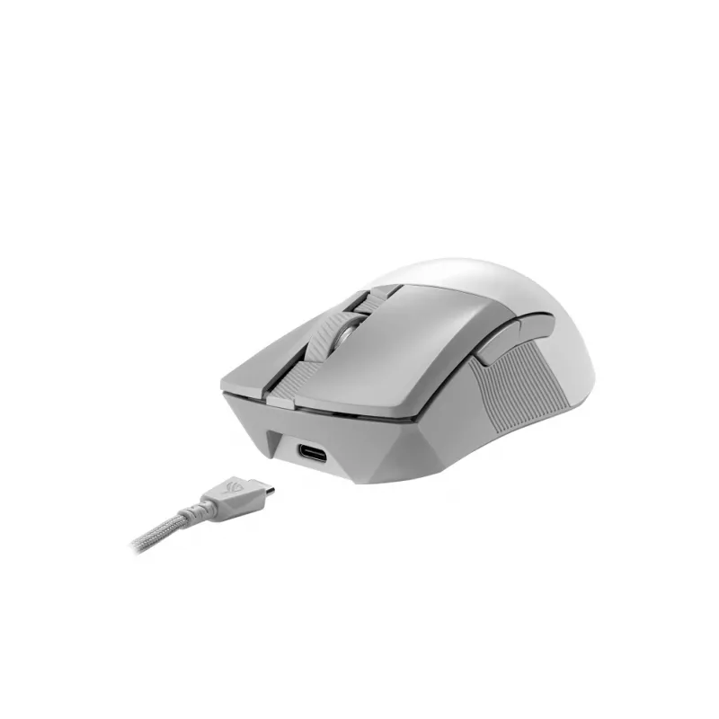ASUS ROG Gladius III Wireless Aimpoint biela herná myš pre pravákov RF Wireless + Bluetooth + USB Type-A optická 36000 DPI