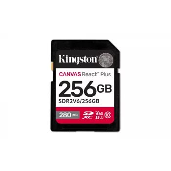 Kingston Technology 256GB Canvas React Plus SDXC UHS-II 280R/150W U3 V60 pre Full HD/4K