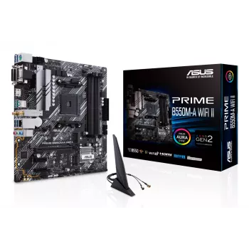 Základná doska ASUS PRIME B550M-A WIFI II micro ATX — AMD B550, socket AM4, DDR4, 4 DIMM, Wi‑Fi 6, Bluetooth 5.2, 2x M.2, HDMI 2.1