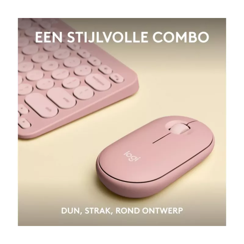 Logitech Pebble 2 Combo bezdrôtová klávesnica myš ružová QWERTY