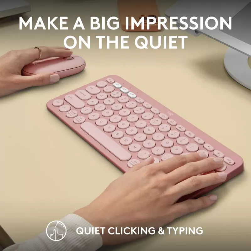 Logitech Pebble 2 Combo bezdrôtová klávesnica myš ružová QWERTY