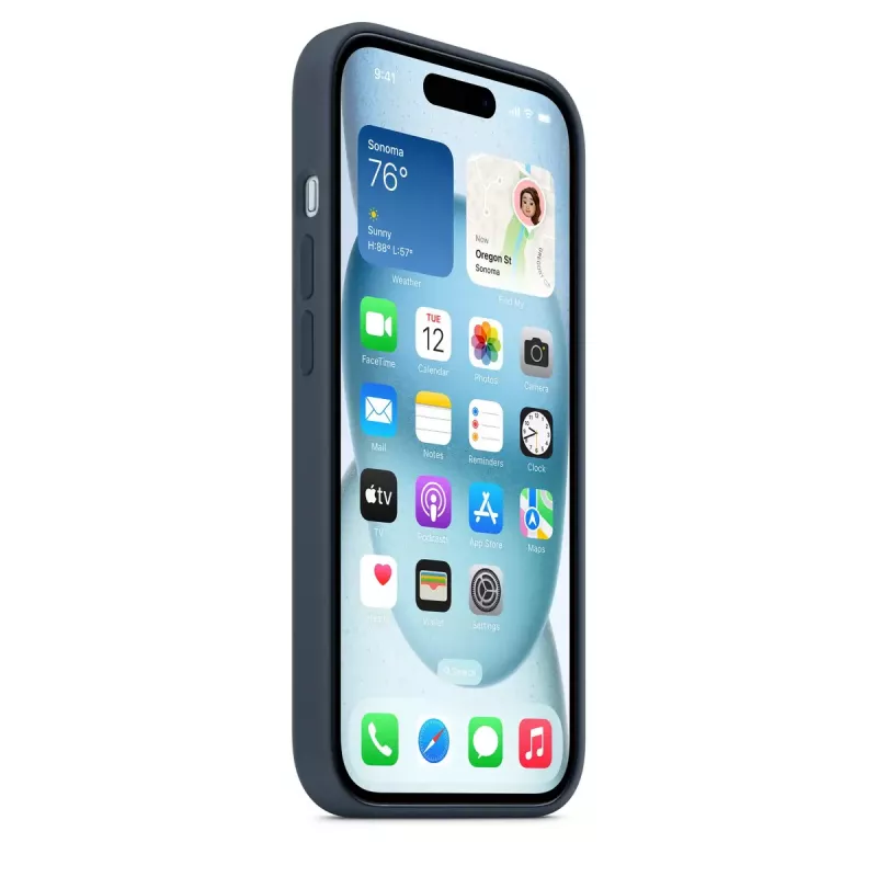 Kryt Apple iPhone 15 Silikónové puzdro s MagSafe Storm Blue