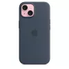 Kryt Apple iPhone 15 Silikónové puzdro s MagSafe Storm Blue