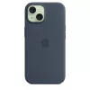 Kryt Apple iPhone 15 Silikónové puzdro s MagSafe Storm Blue