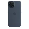 Kryt Apple iPhone 15 Silikónové puzdro s MagSafe Storm Blue