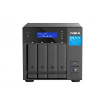 QNAP TVS-H474 NAS tower Intel® Pentium® G7400 8 GB DDR4 0 TB QuTS hero Black