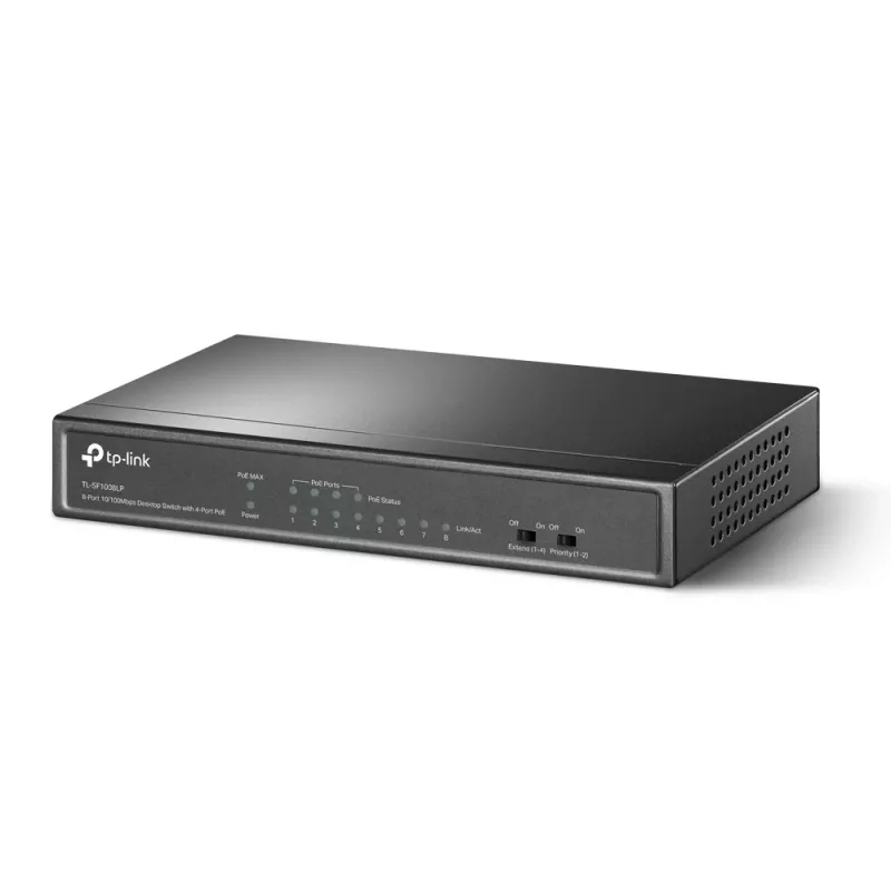 TP-Link TL-SF1008LP sieťový switch neupravovaný Fast Ethernet (10/100) Power over Ethernet (PoE) čierny