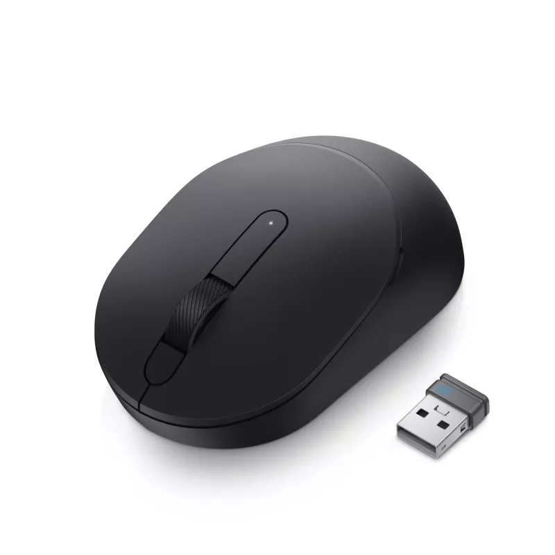 DELL mobilná bezdrôtová myš – MS3320W - čierna, obojručná, optická, RF Wireless + Bluetooth, 1600 DPI, čierna