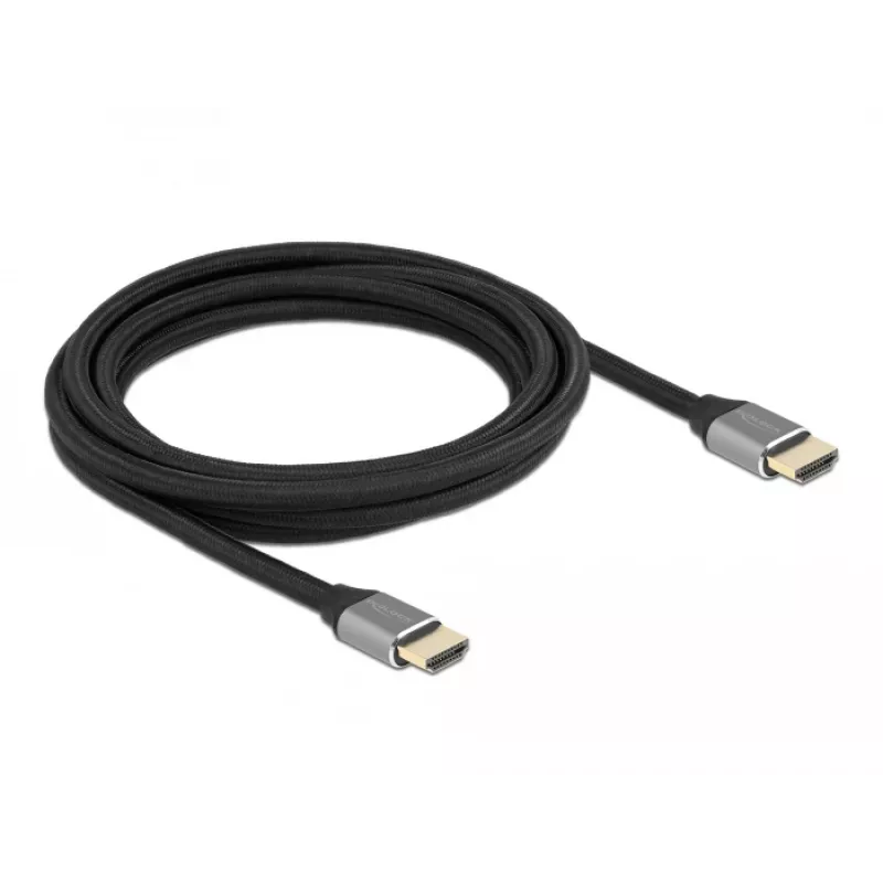 DELOCK Ultra High Speed HDMI kábel - A konektor samec / A konektor samec - 48 Gbps 8K 60 Hz - 3 m - sivý