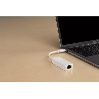 D-Link USB-C na Gigabit Ethernet adaptér, káblový, USB Type-C, Ethernet, 1000 Mbit/s, biely
