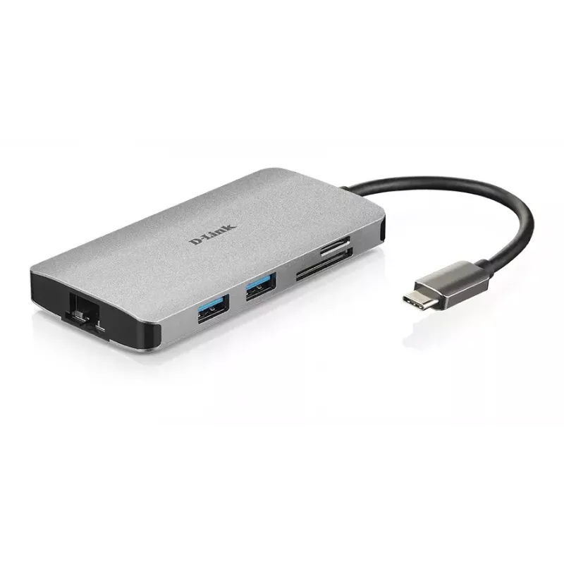D-Link 8-in-1 USB-C hub s HDMI/Ethernet/čítačkou kariet/Power Delivery