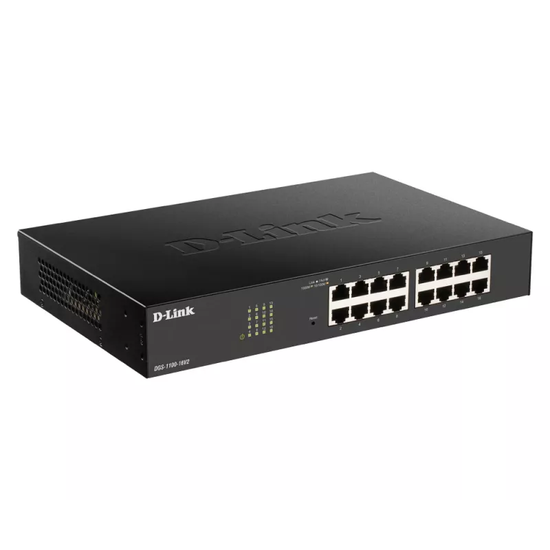 D-Link DGS-1100-16V2 spravovaný L2 Gigabit Ethernet (10/100/1000) čierny