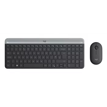 LOGITECH tenká bezdrôtová klávesnica a myš sada MK470 - grafitová - AZERTY belgická