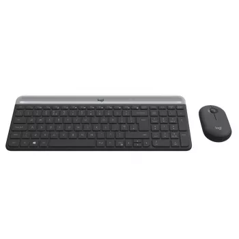 LOGITECH tenká bezdrôtová klávesnica a myš sada MK470 - grafitová - AZERTY belgická